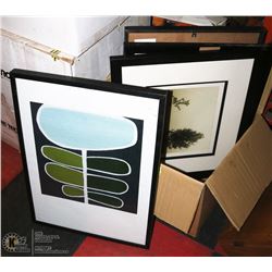 LOT OF FRAMED PICTURES AND PICTURE FRAME.,
