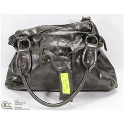 WOMENS METALLIC GREY SHOULDER BAG / PURSE
