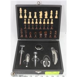COMBINATION CHESS SET WITH BAR SET.