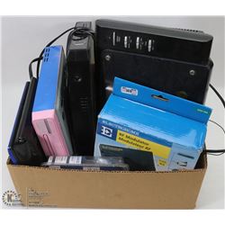 BOX OF ELECTRONICS-DVD & CD PLAYERS, NEW CABLES