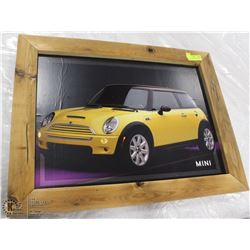 MINI COOPER CAR FRAMED PICTURE 28X22