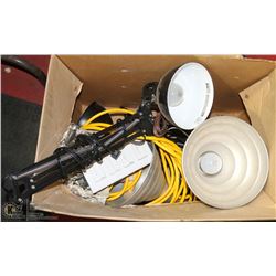 BOX OF PHOTOGRAPHY LIGHTS,