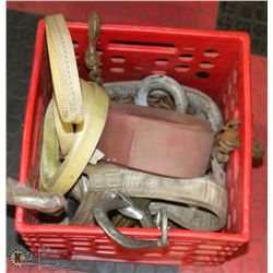 TOTE WITH STRAPS, CLEVIS, CHAINS, TOWROPE & SLINGS