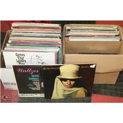 2 BOXES OF LPS AND JOHN WAYNE COLLECTION 8 TRACK