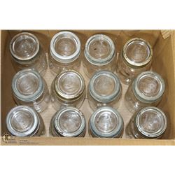DOZEN CANNING JARS.