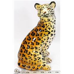 MID CENTURY LEOPARD POTTERY STAMPED &