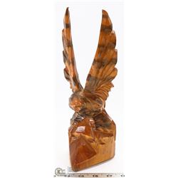 WOODEN EAGLE HAND CARVED