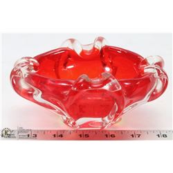 MID CENTURY RED CHALET GLASS