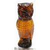 Image 1 : VINTAGE AMBER GLASS OWL DECANTER