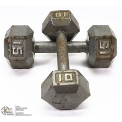 2 FREE WEIGHT DUMBELLS