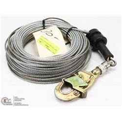 130FT 3/16 CABLE WITH SALA HOOK.