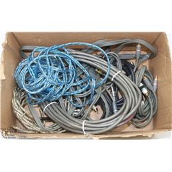 FLAT OF ASSORTED AUDIO CABLES, INCLUDES MONSTER