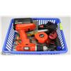 Image 1 : BIN OF ESTATE TOOLS INCLUDES MINI PLIER SET, LEVEL