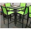 Image 2 : LIME GREEN BISTRO SET INCL 1 TABLE WITH 4 CHAIRS
