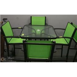 LIME GREEN BISTRO SET INCL 1 TABLE WITH 4 CHAIRS