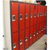Image 1 : BANK OF RED LOCKERS, 9 DOUBLE UNITS