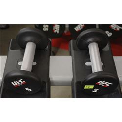 PAIR OF UFC 5 LB DUMBBELLS