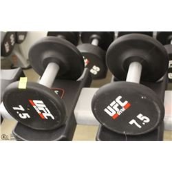 PAIR OF UFC 7.5 LB DUMBBELLS