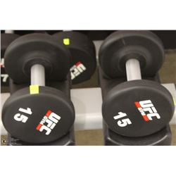 PAIR OF UFC 15 LB DUMBBELLS