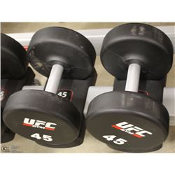 PAIR OF UFC 45 LB DUMBBELLS