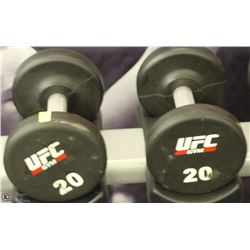 PAIR OF UFC 20 LB DUMBBELLS