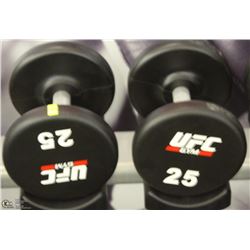 PAIR OF UFC 25 LB DUMBBELLS