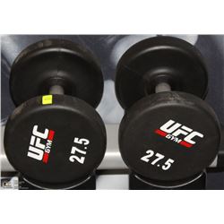 PAIR OF UFC 27.5 LB DUMBBELLS