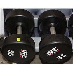 PAIR OF UFC 55 LB DUMBBELLS