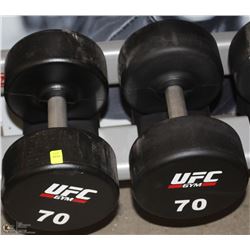 PAIR OF UFC 70 LB DUMBBELLS