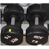Image 1 : PAIR OF UFC 75 LB DUMBBELLS
