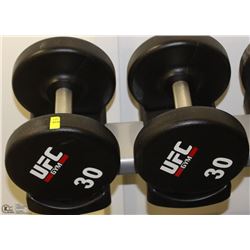 PAIR OF UFC 30 LB DUMBBELLS