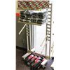 Image 1 : 2 TIER SHELVING UNIT WITH HANGERS