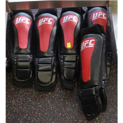 5 PAIRS OF YOUTH UFC SHIN GUARDS - SIZE L/XL