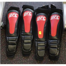4 PAIRS OF YOUTH UFC SHIN GUARDS - SIZE L/XL
