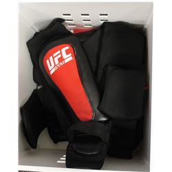 BIN OF USED SHIN GUARDS