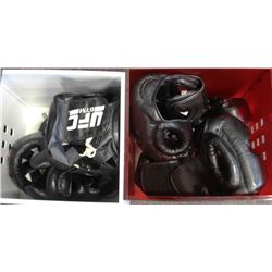 2 BINS OF ASSORTED USED HEADGEAR