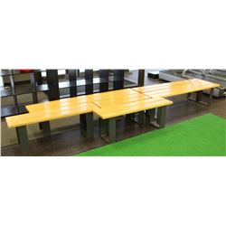 LOT OF 5 ASSORTED WOOD AND METAL BENCHES