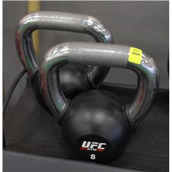 PAIR OF 8KG UFC KETTLEBELLS