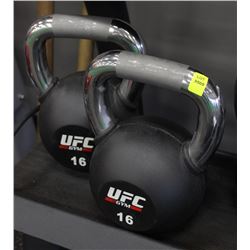 PAIR OF 16KG UFC KETTLEBELLS