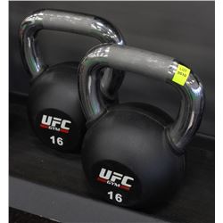 PAIR OF 16KG UFC KETTLEBELLS