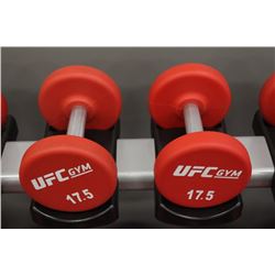 PAIR OF 17.5LB UFC DUMBBELLS