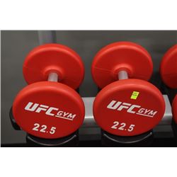 PAIR OF 22.5LB UFC DUMBBELLS