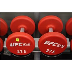 PAIR OF 27.5LB UFC DUMBBELLS