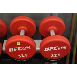 PAIR OF 32.5LB UFC DUMBBELLS