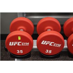 PAIR OF 35LB UFC DUMBBELLS