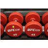 Image 1 : PAIR OF 45LB UFC DUMBBELLS