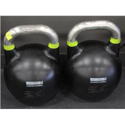 PAIR OF 24KG ESCAPE COMPETITION PRO KETTLEBELLS