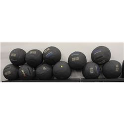 LOT OF 11 ASSORTED MEDICINE BALLS