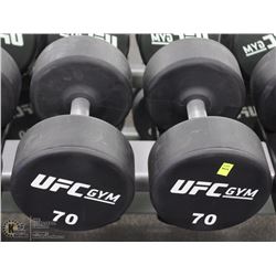PAIR OF UFC 70LB DUMBBELLS