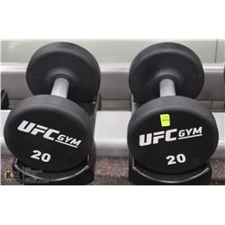 PAIR OF UFC 20LB DUMBBELLS